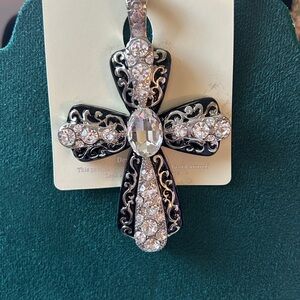 New stunning Black and Silver Cross Pendant